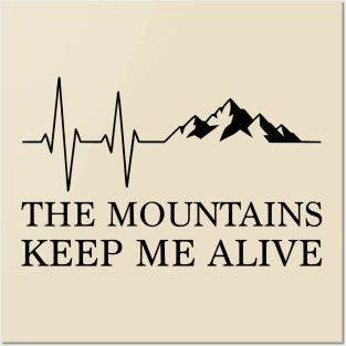 Mountain Heartbeat Line Art for Hikers & Nature Lovers Posters and Art